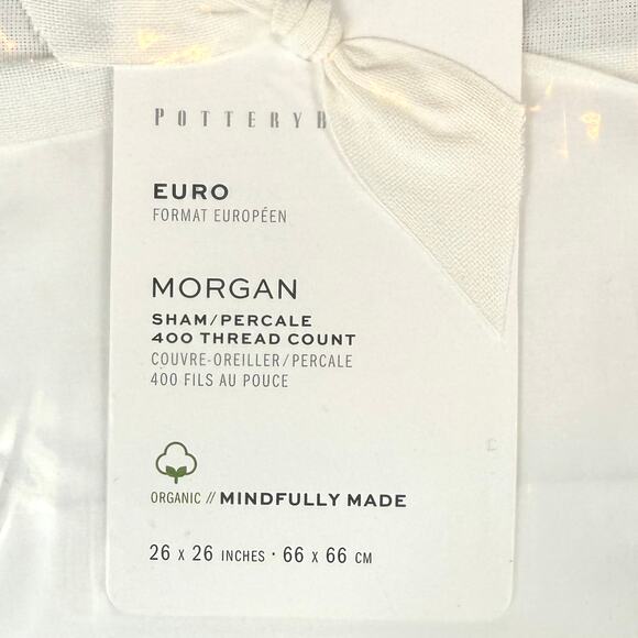 Pottery Barn Morgan Pillow Shams 26" Set of 2 White NWT - Picture 2 of 3